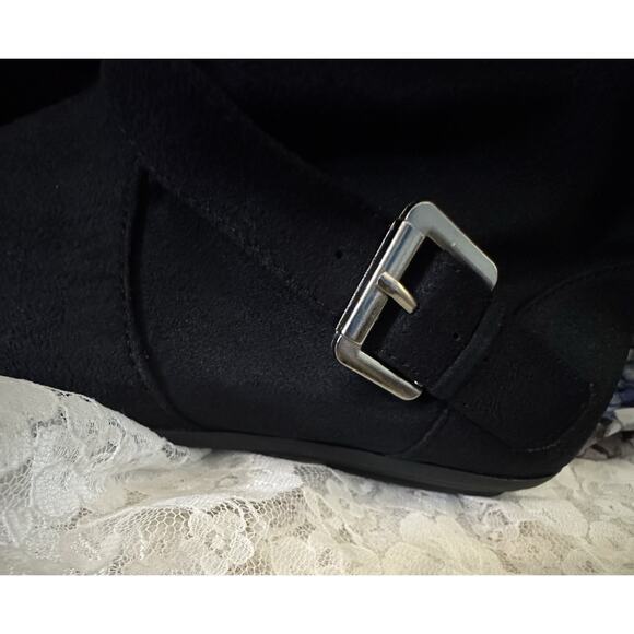 Rampage Bielson Black Slip On Booties, Ankle, Faux Suede, Buckle, 8.5 - Picture 6 of 7